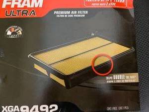 lot 221 image: FRAM ULTRA AIR FILTER #XGA9492