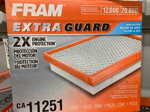lot 248 image: FRAM EXTRA GUARD AIR FILTER #CA11251