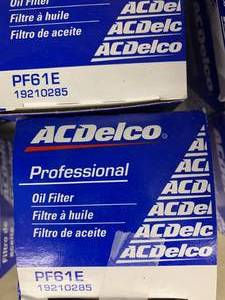 lot 322 image: ACDELCO OIL FILTER #PF61E