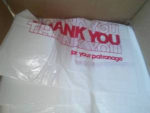 Plastic T-Shirt Bags, Thank you, 1000 qty.