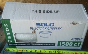 Solo Plastic Souffles. 1500 qty.