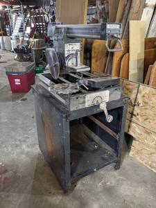 Powr Kraft Radial Arm Saw w Stand - Measures about 54 x 29 x 24 - Tested and Works