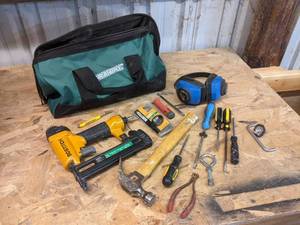 Bostitch Nailer, Tool Bag and Hand Tools