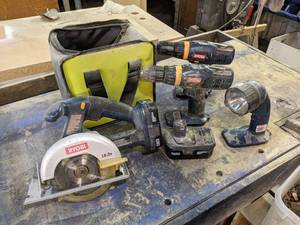 Ryobi 18V Cordless Tools - Circular Saw, Drills and Light - Batteries do not hold charge