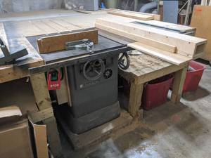 Clausing 10 Table Saw w Fence and More - Top Measures about 55 x 28 and 38 Tall