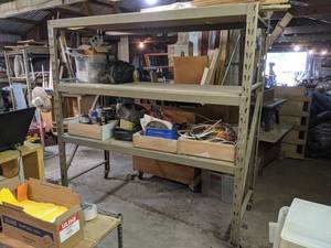 Garage Shelving Unit on Wheels - 3 Shelves 77 x 76 x 30 Overall - Contents NOT Included