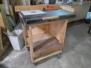 Rolling Router Table - Measures about 36 x 28 and 42 High