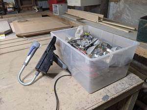 Dremel Moto Saw and Tote of Garage Misc.