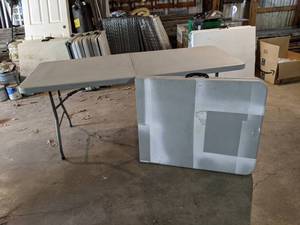 Lot of (2) Plastic Folding Tables 6 x 29 x 29