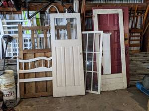 Exterior Door (36), Vintage Wood Doors, 9-Pane Vintage Window, Fence Section (48 x 69)