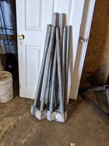 (9) 43 Galvanized Tubes, About 1-12 Diameter w 18 Thick Walls