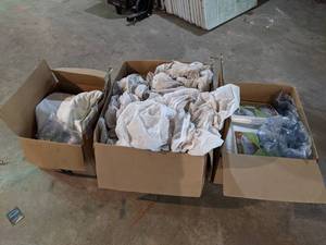 (3) Large Boxes of New and Used Winter Plant Blankets