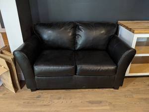 Black Leatherette Loveseat