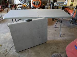 Lot of (2) Plastic Folding Tables 6 x 29 x 29