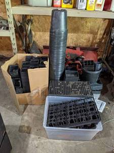 Large Lot of Plastic Gardening Pots and Seed Trays