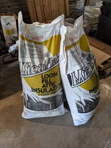 Micaflake Loose Fill Attic Insulation - (2) Full Bags and (4) Partial Bags
