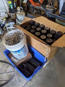 Case of 700 4 Plastic Pots  Bucket of landscape staples