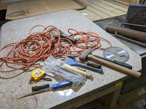 Extension Cord, Trouble light and Hand Tools