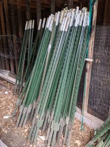 Lot of (30) Steel 6 Fence Posts - Choice from Piles - First Come, First Serve