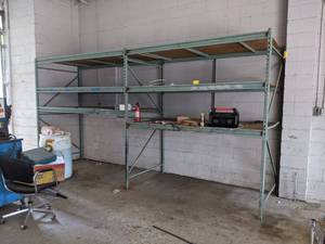 2 Sections of Pallet Racking w 3 Shelves Each - contents NOT included