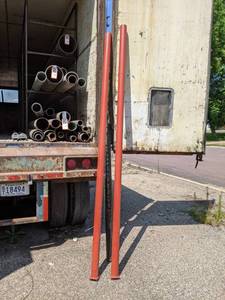 Lot of (2) Steel Posts 104 Long x 3 Diameter