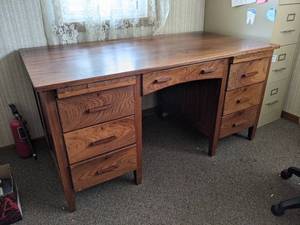 lot 316 image: Vintage Solid Wood Desk