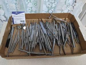 lot 343 image: Large Lot of Exploratory Dental Tools, Mirrors, Tweezers and More