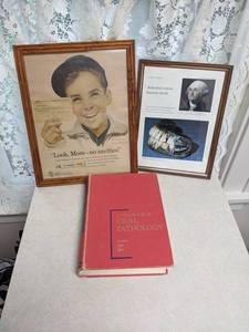 lot 381 image: Vintage Norman Rockwell Crest Ad, George Washingtons Teeth Ad and Vintage Oral Pathology Book