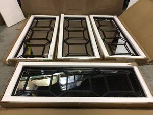 Lot of 4 - 54 in. x 18 in. Modern Rectangle Black Framed Wood Wall Mirror Standing Mirror see pictures