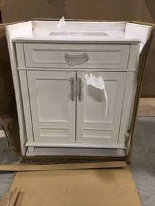 Home Decorators Highgate 30 in. W x 22 in. D Bath Vanity in White with Cultured Marble Vanity Top in White with White Basin see pictures