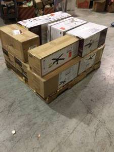 Pallet with assorted ceiling fans various models, sizes and conditions see pictures open boxes