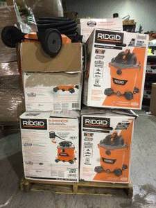 Lot of assorted Ridgid WetDry Vac used customer returns see pictures