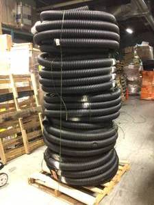 Lot of 5 Advance Drainage 3 in. x 100 ft. Corrugated Pipes Drain Solid Pipe see pictures