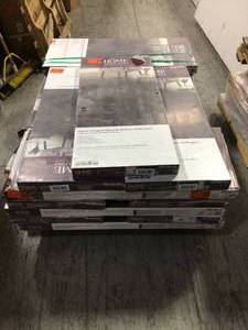 Pallet with 19 cases Home Decorators Hand Scraped Strand Woven Wellington 38 in. T x 5-18 in. W x 36 in. L Engineered Click Bamboo Flooring not used see pictures