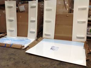 lot 2 image: Mustee Durawall 42 in. x 72 in. x 58 in. 5-Piece Easy Up Adhesive Bath Tub Surround in White see all pictures