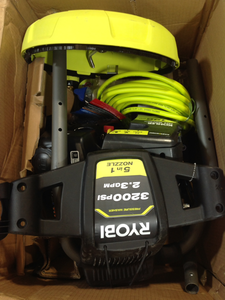 lot 12 image: Ryobi 3,200 PSI 2.3 GPM Cold Water 196 cc Kohler Gas Pressure Washer and 15 in. Surface Cleaner in good condition see all pictures
