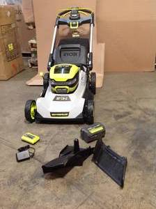 lot 16 image: Ryobi 40V HP Brushless 21 in. Cordless Battery Walk Behind Self-Propelled Lawn Mower with (1) 6.0 Ah Batteries and Charger see all pictures