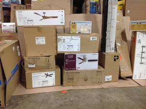 lot 31 image: pallet of assorted ceiling fans (various sizes and colors) see all pictures