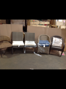 lot of 5 patio chairs (various sizes and colors) see all pictures