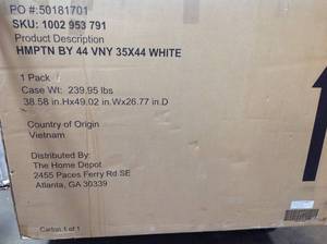 Hampton Harbor 45 in. W x 22 in. D Bath Vanity in White with Natural Marble Vanity Top in White Natural (see all pictures)