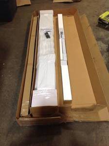 36 in. x 84 in. Millbrooke White H Style Ready to Assemble PVC Vinyl Sliding Barn Door with Hardware Kit by Pinecroft (see all pictures)