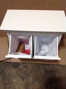 Hampton Harbor 26 in. Double Tilt-Out Hamper in White in good condition see pictures