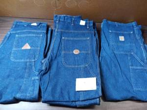 7 Pairs of Carpenter Jeans- (4) 36 x 30 G & K, (1) 36 x 28 Carhartt, (1) 38 x 30 Carhartt, (1) 36 x 30 Fire Resistant Bullwark
