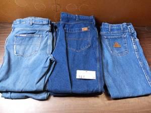 8 Pairs of Relaxed Cut Jeans- (2) 36 x 30 G & K, (2) 36 x 30 Fire Resistant Bullwark, (1) 36 x 29 384 Denim, (3) 36 x30 394 Denim
