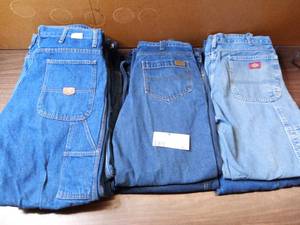 8 Pairs of Jeans-(3) 36 x 32 Red Kap Carpenter Jeans, (1) 36 x 31 Red Kap Carpenter Jeans, (2) 36 x 32 394 Relaxed Cut Denim, (2) 36 x 32 Dickies Carpenter Jeans