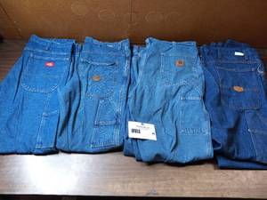 6 Pairs of 36 x 32 Carpenter Jeans- (1)Dickies, (1)G & K, (2) Carhartt, (2) Red Kap