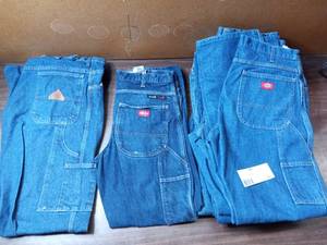 8 Pairs of CarpenterJeans- (1)36 x 32 Fire Resistant Dickies, (1) 36 x 36 Fire Resistant Bullwark, (3) 36 UL Dickies (3) 36 x36 Dickes