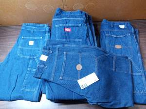 8 Pairs of Carpenter Jeans- (1) 34 x 34 Carhartt, (1) 34 x 34 Red Kap,(1) 34 x 33 G & K, (3) 34 x 34 Dickies, (2) 34 x 28 Dickies