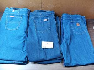 8 Pairs of Relaxed Cut Jeans-(1) 44 x 32 Carhartt, (1) 44 x 32 Fire Resistant Carhartt, (3) 44 x 32 394 Denim, (2) 44 x 32 G & K, (1) 44 x 34 G & K