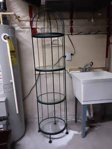 Metal Shelf With 4-Glass Tiers 16x66